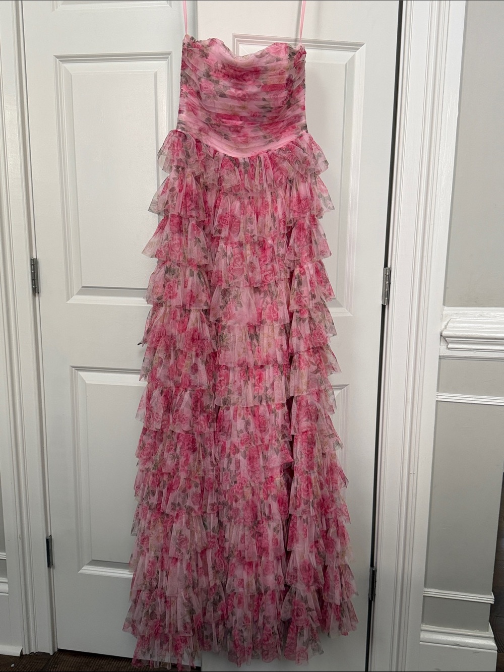 B Darlin Pink Floral pink maxi Dress